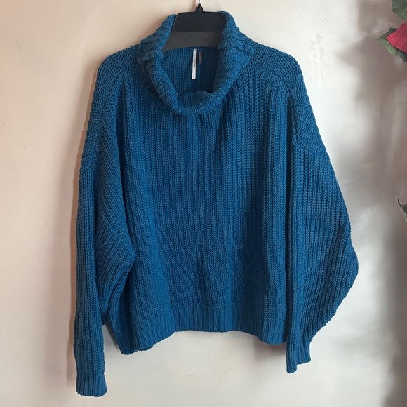 Free People | Swim Too Deep Sweater in  "Mykonos Blue" XS - Picture 6 of 10